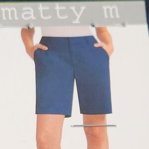 Women's Mid-Length Navy Blue Bermuda Shorts - Mattie M - SMALL